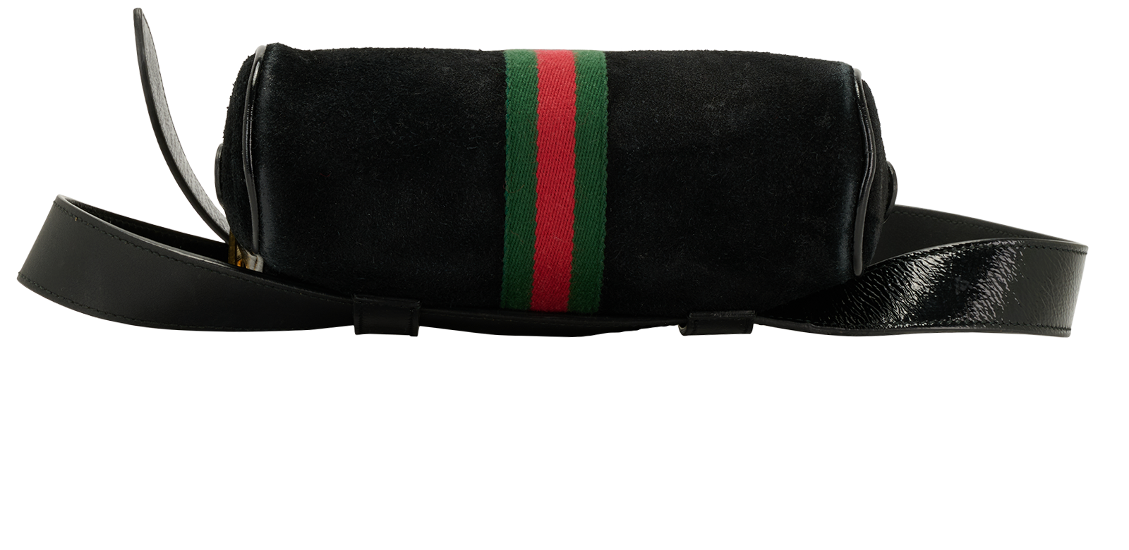 GG Web Belt Bag, &pound;295, Handbags, Black, Suede, Top view